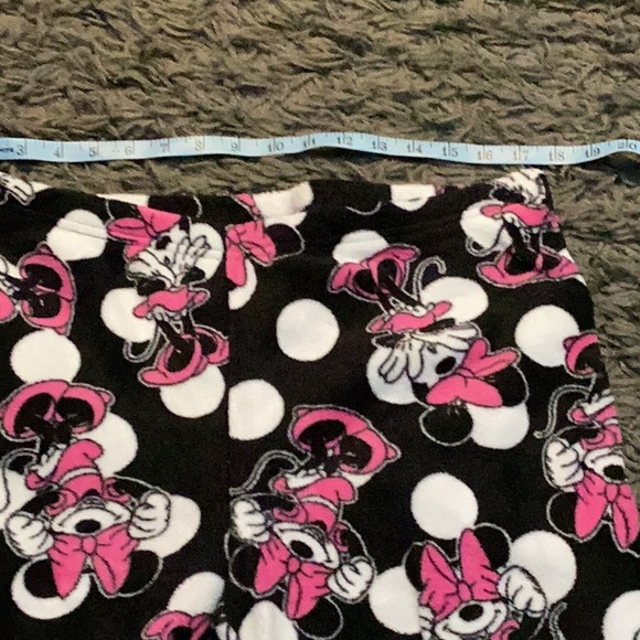 Disney Minnie Mouse Fleece lounge, pajama Pants - Black, Pink, and White - Picture 3 of 5